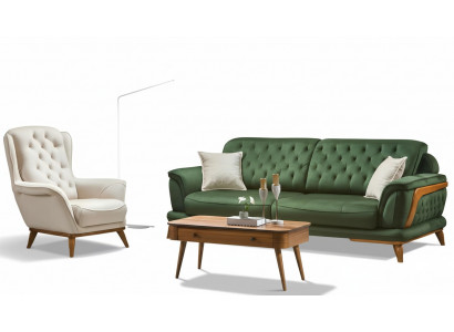Sofa 3-seater classic upholstered sofas three-seater textile living room