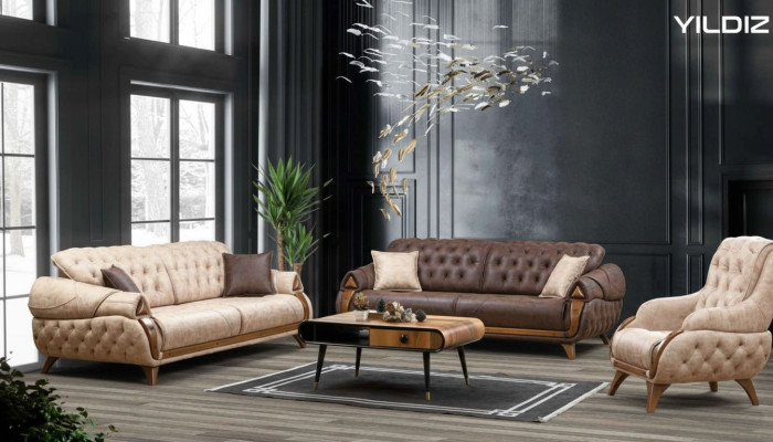 3-seater sofa leather three-seater upholstery design living room furniture