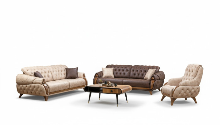 3-seater sofa leather three-seater upholstery design living room furniture