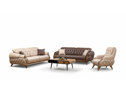 3-seater sofa leather three-seater upholstery design living room furniture