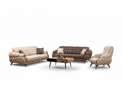 3-seater sofa leather three-seater upholstery design living room furniture