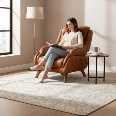 Armchair Seat Modern Design Living Room Upholstered Single Seater Relax Style
