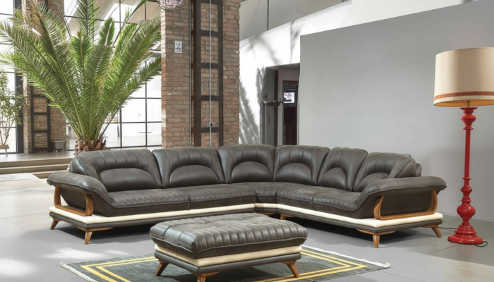 Sectional L-shaped sofa couch upholstery sofas living landscape fabric sofa