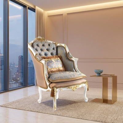 Armchair Library Reading Chair Wingback Chair Sofa Upholstery Italian Furniture Luxury