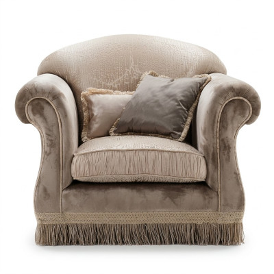 Luxury Armchair Upholstery Throne Solid Wood Italian Furniture Single-Seater Country Style