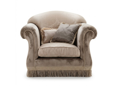 Luxury Armchair Upholstery Throne Solid Wood Italian Furniture Single-Seater Country Style
