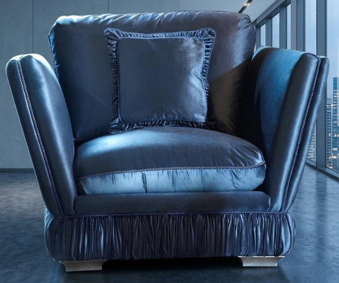 Designer upholstered chair textile single seat upholstered sofa velvet