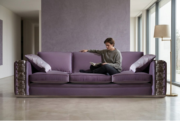 Classic Sofa Big XXL Couch Sofas Living Room Textile Four-Seater Italian