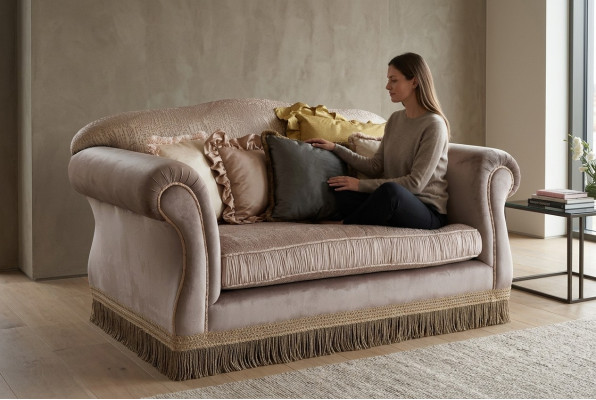 Design two-seater furniture 2-seater sofa couch upholstery Italian furniture new