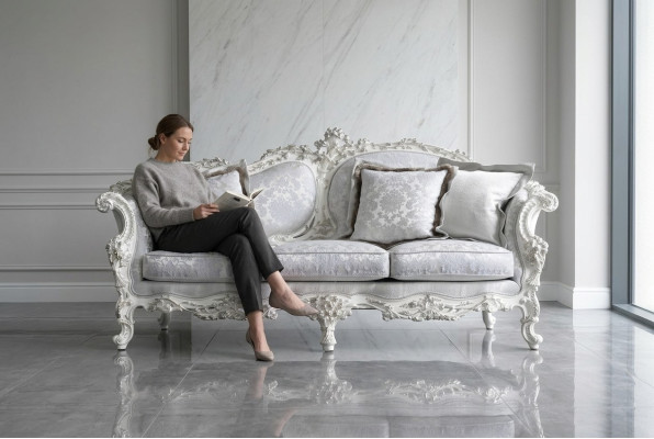 Chesterfield classic three-seater sofa living landscape fabric sofa 3-seat couch