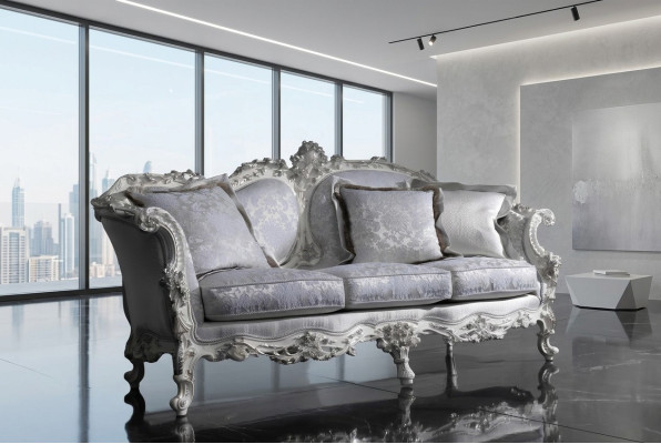 Chesterfield classic three-seater sofa living landscape fabric sofa 3-seat couch