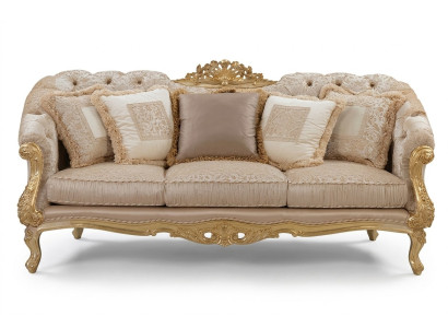 Chesterfield classic three-seater fabric sofa