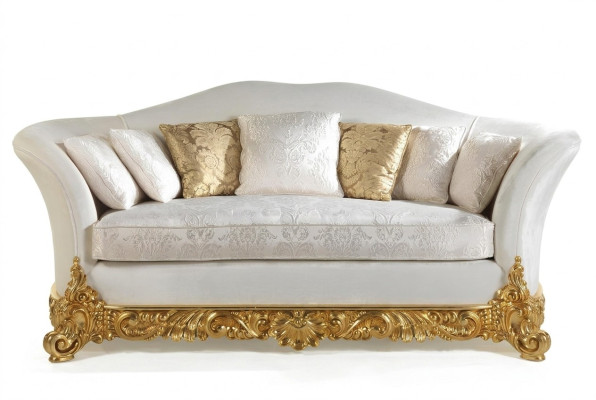 White sofa classic three-seater sofas living room textile couches 3 seats