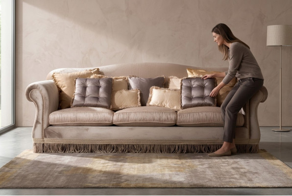 Sofa triple room sofa 3-seater designer sofa modern design brown