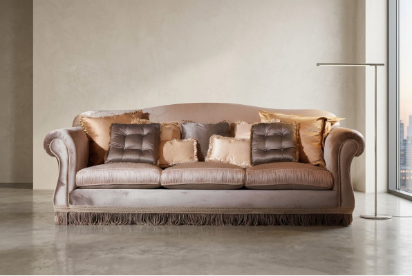 Sofa triple room sofa 3-seater designer sofa modern design brown