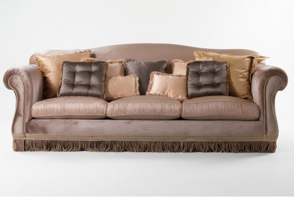 Sofa triple room sofa 3-seater designer sofa modern design brown