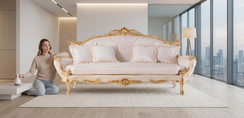 Chesterfield upholstered sofa 3-seater Italian furniture