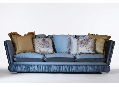 Classic triple room sofa color blue living room textile sofa classic