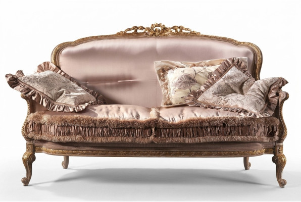Design upholstery textile sofas couches luxury sofa 2-seater furniture couch furnishings