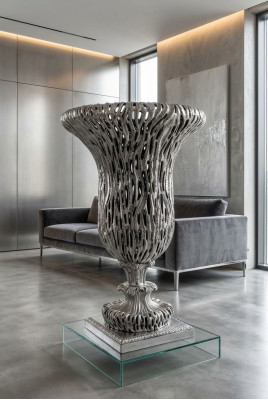 Antique rare Soviet flower vase silver for living room rare Russia
