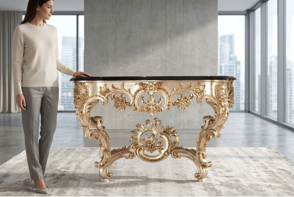 Rosette console table in classic style