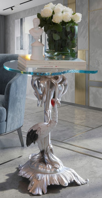 Luxury wooden coffee table in classic Baroque Rococo style
