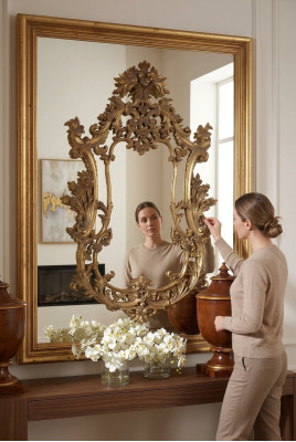 Luxury Mirror Baroque Rococo Wall Mirror Italian Furniture Little Mirror