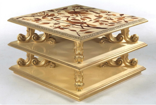 Coffee table table side table living room table wood royal side baroque new