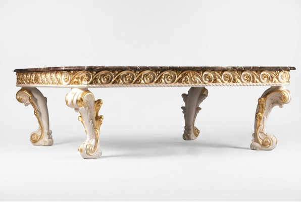 Coffee Game Table Marble Top Antique Side Table Marble Wood Classic