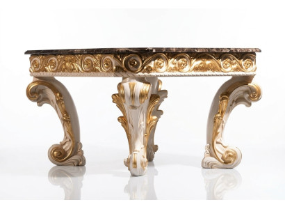 Coffee table with marble round table antique side table baroque rococo Italian