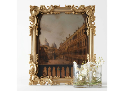 Mirror with carved frame Gold Baroque Rococo Italian Wall Mirror New