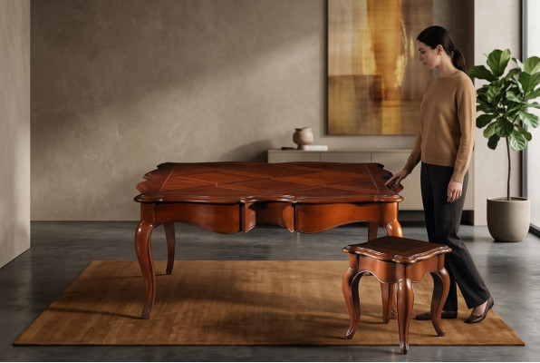 Side table XXL solid wood table 112x112cm furniture Italian design tables