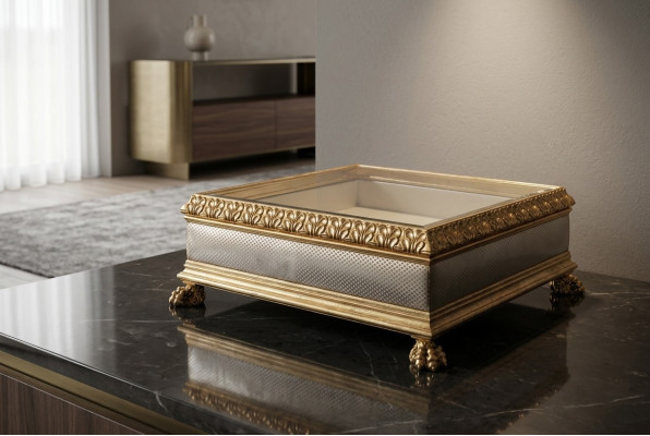Luxury coffee table glass table solid wood furniture living room tables coffee tables Italy