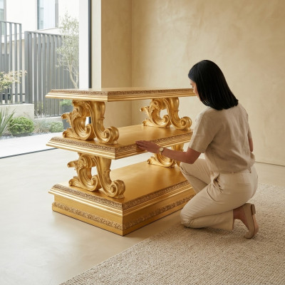 Side table, solid wood, Baroque Rococo coffee table, side tables, classic furniture