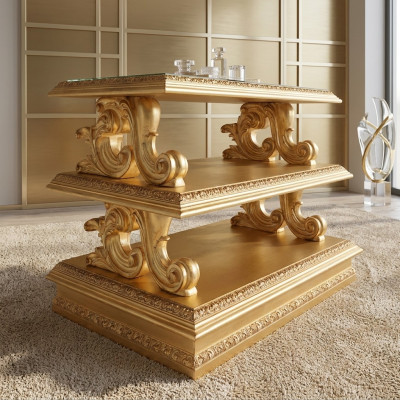Side table, solid wood, Baroque Rococo coffee table, side tables, classic furniture