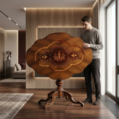 Dining table round table folding solid wood tables Italian furniture dining room new