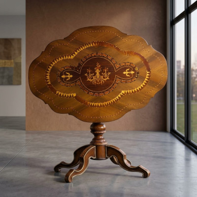 Dining table round table folding solid wood tables Italian furniture dining room new