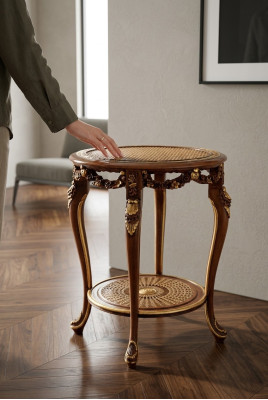 Wooden table, cocktail table, side table, coffee table, tables, baroque, new.