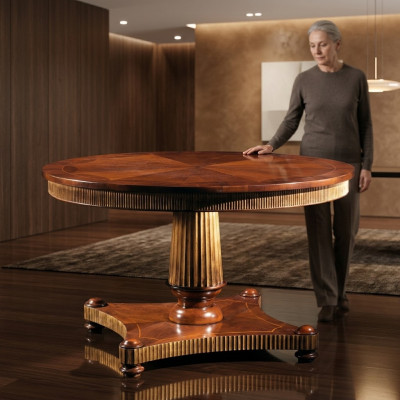 Round dining table, solid wood tables, dining room furniture, classic wooden dining tables.