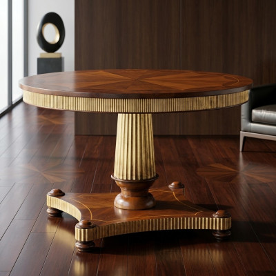 Round dining table, solid wood tables, dining room furniture, classic wooden dining tables.