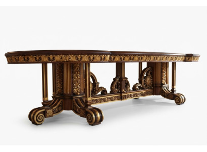 Dining table, dining room, leaf, gold, living room, wood, classic table, Italy, furniture
