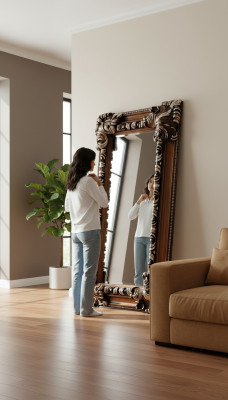 Classic design mirror Italian wall mirrors wood standing wall mirror new