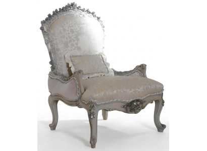 Luxury armchair upholstered throne baroque rococo solid wood Italian furniture single-seater