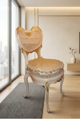 Dining room chair 1 seater armchair wood luxury class baroque rococo furniture design new
