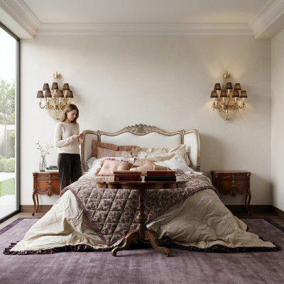 Classic bed double bed Chesterfield luxury furniture Italian furnishings