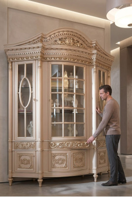 Showcase glass cabinet, solid wood sideboard, display cabinet, living room furniture, solid wood.