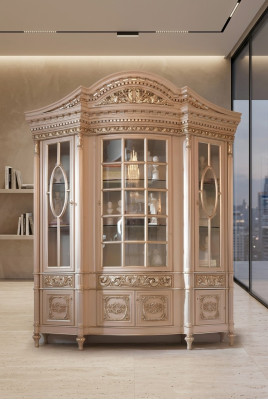 Showcase glass cabinet, solid wood sideboard, display cabinet, living room furniture, solid wood.