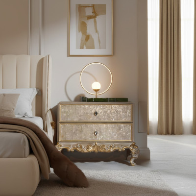 Nightstands, group beds, wooden furniture made from living room-worthy material, classic.