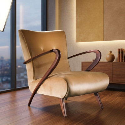 Living room chair study wood luxury furniture designer wood chairs relax new