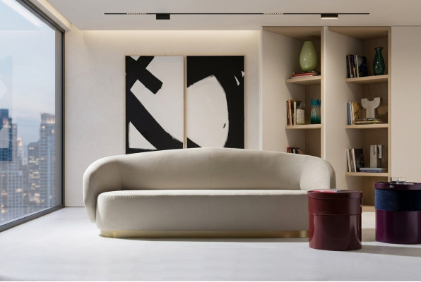 Sofa three-seater design luxury furniture wood white design furniture from Italy classic